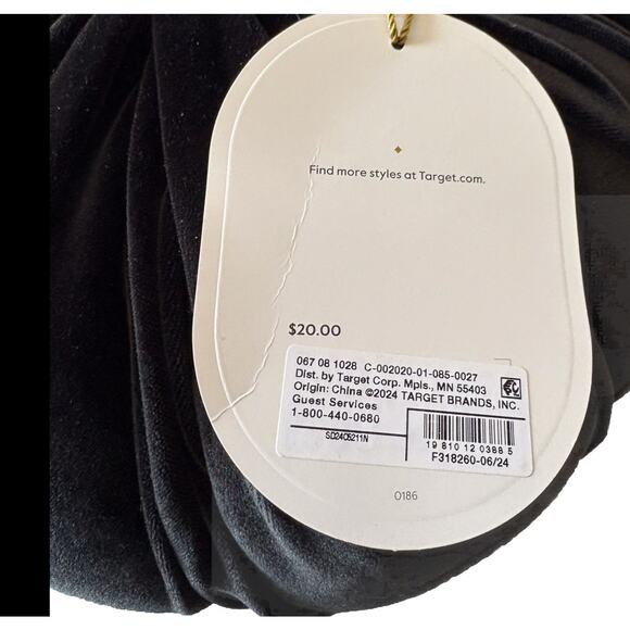 Threshold Pumpkin Shaped Black Velvet Throw Pillow New - Picture 4 of 5